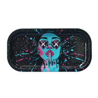 Plateau à rouler en métal imprimé sur mesure avec couvercle magnétique, petite boîte à tabac portable pour accessoires de fumeur