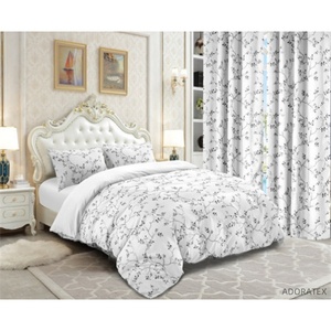 Ensemble de draps de lit 6 pièces Ensemble de draps de lit avec rideaux pour chambre à coucher et hôtel Ensemble de literie de haute qualité - Product Image 3