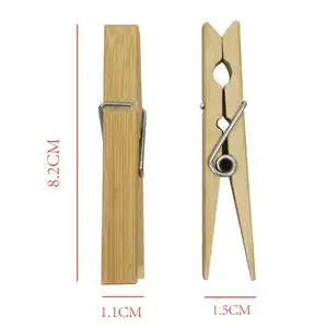 20 adet 8.2cm çevre dostu doğa ahşap çamaşır ağır ahşap clothespins dekoratif bambu elbise peg klipleri clothspin