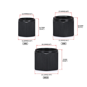 محول من الألومنيوم AN6 AN8 AN10 غطاء مضيئة نهاية سدادة أنبوبية صامولة 6-8-<span class=keywords><strong>AN</strong></span> 10-a تركيب 1*2 */5 - Product Image 3