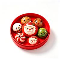 Coffret de Noël de boules de pâte géantes à presser, rondes et moelleuses, avec cuiseur vapeur, pour soulager le stress, coffret cadeau de Noël
