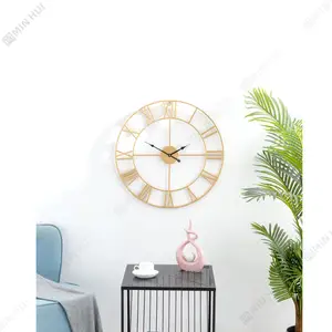 מכירה לוהטת רטרו רומי ספרה עגול מתכת דקורטיבי שעוני קיר רב-גודל בית משרד גדול שעון קיר