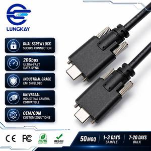 <span class=keywords><strong>สาย</strong></span>เคเบิล LUNG KAY รุ่น USB 3.2 <span class=keywords><strong>Type</strong></span> <span class=keywords><strong>C</strong></span> แบบล็อคด้วยสกรูคู่ ความเร็ว 20Gbps สำหรับถ่ายโอนข้อมูล ใช้กับกล้องอุตสาหกรรม ระบบวิชันซิสเต็ม และ SSD - Product Image 1