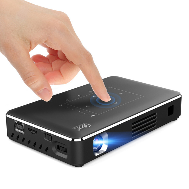 Home Theater DLP LED Quad Core 1080p 4K Ready Android 9 Smart 3D Ready Portable Projector with Built-in Battery P10
