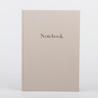 Carnet en lin format A5, couverture rigide avec couverture en papier et reliure cousue