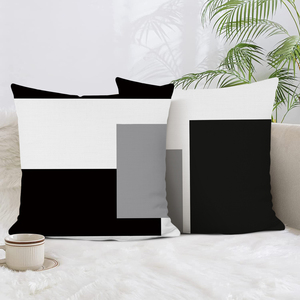 Geometrische kussenhoezen 45 x 45 cm, <span class=keywords><strong>set</strong></span> van 4, abstracte geometrische patchwork, zachte decoratieve vierkante kussenslopen voor bank en fauteuil - Product Image 3