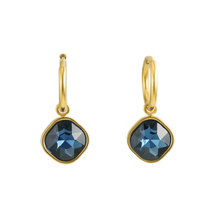 ZOGXIN Geometric <b>Drop</b> <b>Earrings</b> 18K Gold Plated Crystal Studs For Everyday Wear - Product Image 5