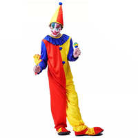 Halloween adulte Clown combinaison chapeau Joker Cosplay noël carnaval fête robe drôle Clown Costume pour hommes