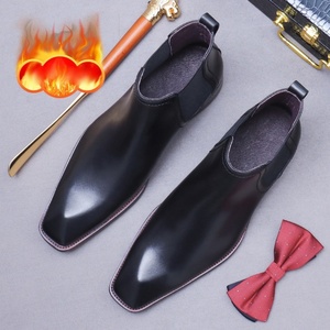 Botas Chelsea de Hombre para Otoño/Invierno, de Piel Vacuna Genuina con Plantillas de Forro Polar, Antideslizantes, Botines de Negocios - Product Image 6