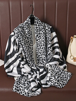 Écharpes en Soie Douce Grande Taille 180*85CM Nouvelle Collection à Motif Lettres Imprimé Tendance, Châle de Plage en Soie Polyester, Foulard Hijab – Vente Chaude