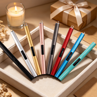 Briquet de cuisine portable, rechargeable, alimenté par USB, écologique, à plasma, sans flamme, coupe-vent, avec poignée allongée pour cuisinière