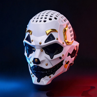 Masque de crâne cyberpunk LED, masque de cosplay futuriste lumineux pour Halloween, casque de costume d'Halloween réglable