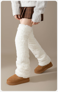 OEM Coral <strong>Fleece</strong> Warm Knee Socks Plus Velvet Thickened Sleeping Home <strong>Ladies</strong> Long Women Leg <strong>Warmers</strong> - Product Image 3
