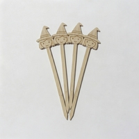 Brochettes décoratives en bambou pour Halloween, thème sorcière, conformes DGCCRF et certifiées FSC, pour buffet festif
