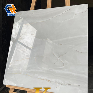 Piastrelle in Gres Porcellanato Lucido Antiscivolo 60x60cm con Effetto Pietra e Venature Dorate, <span class=keywords><strong>Design</strong></span> <span class=keywords><strong>Marmo</strong></span> per Bagno Villa - Moderno - Product Image 5