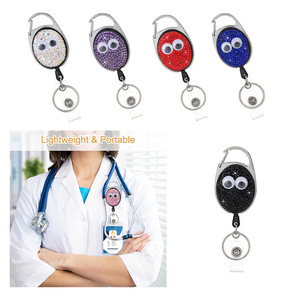 Cross-border clay easy-pull buckle glasses cute creative oval with back clip <b>backpack</b> keychain pull cord kit wholesale, in stock - Product Image 1
