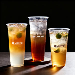 लोकेयो 16oz 12oz 32oz कस्टम मुद्रित प्लास्टिक कप के लिए लिड और स्ट्रैंड के साथ ढक्कन और स्ट्रॉस के साथ प्लास्टिक कप - Product Image 3