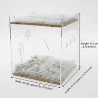 Cage à chat en acrylique à prix d'usine, enclos transparent pour chien, maison moderne pour animaux de compagnie, présentoir d'intérieur pour petits chats et chiens, montage facile