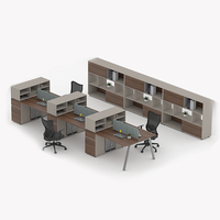 Poste de travail de bureau multi-personnes en mélamine moderne, modulaire, réglable, pliable, mural, pour l'école et la maison