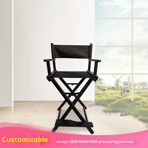 เก้าอี้แต่งหน้าสตูดิโอโลโก้สั่งทำได้ โครงอะลูมิเนียมอัลลอยด์ ขาสูง สีดำ เก้าอี้เสริมสวย กล่องใส่เครื่องสำอาง สีดำ สีทอง สีโรสโกลด์ สีเงิน - Product Image 3