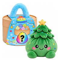 Jouet anti-stress en peluche de 10 cm, design de Noël, en forme de boulette, mignon, à presser, avec cuiseur vapeur