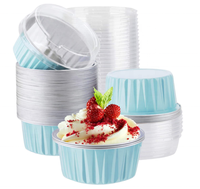 125ml jetable feuille d'aluminium cuisson tasse couvercle transparent moules à tarte pour Muffin pouding cuisson coloré jetable moules à pâtisserie PET