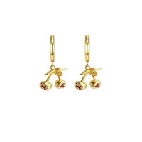 Trendy Europese Amerikaanse stijl fruit-thema oorringen - koper zirkoon dames sieraden - gouden grensoverschrijdende kleurbehoud