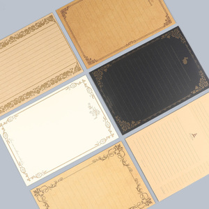 Papel de cartas estilo vintage Kraft, 8 hojas, estilo diario, papel para caligrafía, varios colores y diseños - Product Image 3