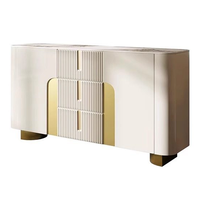 Buffet moderne en acier inoxydable pour salle à manger, armoire en bois pour cuisine, console d'entrée, meuble de rangement