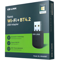 Adaptador USB Nano 2 en 1 LB-LINK BL-WN600BT, WiFi de 300 Mbps + Bluetooth 4.2, Plug and Play para PC Portátil con Windows 10/11