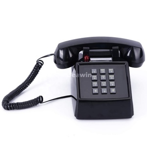 Téléphone filaire rétro américain des années 1930 avec cloche mécanique pour hôtel café chambre à thème bouton poussoir numérotation aspect antique - Product Image 3