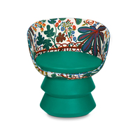 Chaise de négociation créative en fibre de verre et tissu, imprimée motif Art des poupées milaneses, style nordique moderne, à effet dégradé