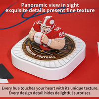 Bloc-notes 3D avec calendrier, lumière LED, papier découpé à la main, motif joueur de football américain, décoration créative, cadeau pour les fans de football