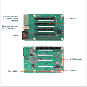 Carte d'extension Penta SATA HAT prenant en charge 5 disques SATA, compatible Raspberry Pi 5, série ROCK Pi SBC 3C 5A 4A 4B 3A, Radxa - Product Image 2