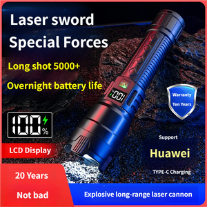 Đèn pin cầm tay có thể sạc lại độ sáng cao xuyên biên giới Tuổi thọ pin dài ngoài trời Đèn pin chống nước tầm xa được xếp hạng IP20 - Product Image 3