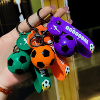Porte-clés en PVC et caoutchouc 3D, motif de dessin animé de football et de basketball, impression numérique, souvenirs promotionnels, cadeaux publicitaires