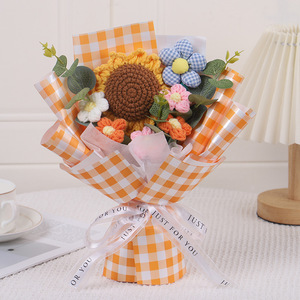 Flores de Ganchillo Hechas a Mano, Ramo de Flores DIY, Regalo para el Día de la Madre, Graduación, Año Nuevo, Girasoles Terminados - Product Image 4