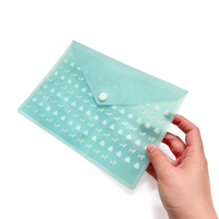 Pochette pour documents A5 semi-transparente en PP, étanche, avec fermeture à pression, boutons imprimés et pochette porte-documents, conçue sur mesure