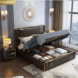 U-best Luxury Designer Style Twin Bed Frame Up-Holstered Madera Muebles de dormitorio 2 Personnes Lit Cama Yatak Letto Letti - Product Image 6