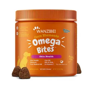 Travesseiros macios omega bites-com alaskomega, para epa & dha omega-3 ácidos gordos para suporte à umidade normal da pele