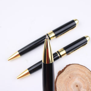 Stylo bille personnalisé de haute qualité avec logo, noir et or, pointe 1,0 mm, en métal durable - Product Image 4