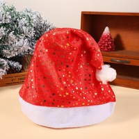 Chapeau de Noël OEM en fil doré estampé à chaud, chapeau épaissi, décoration de Noël, chapeau de Père Noël imprimé, décoration de fête de fin d'année
