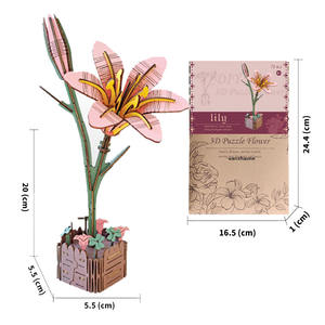 Kit de bricolage en carton écologique pour puzzle 3D, rose en papier, jouet d'assemblage, vente en gros disponible pour cadeau éducatif - Product Image 4