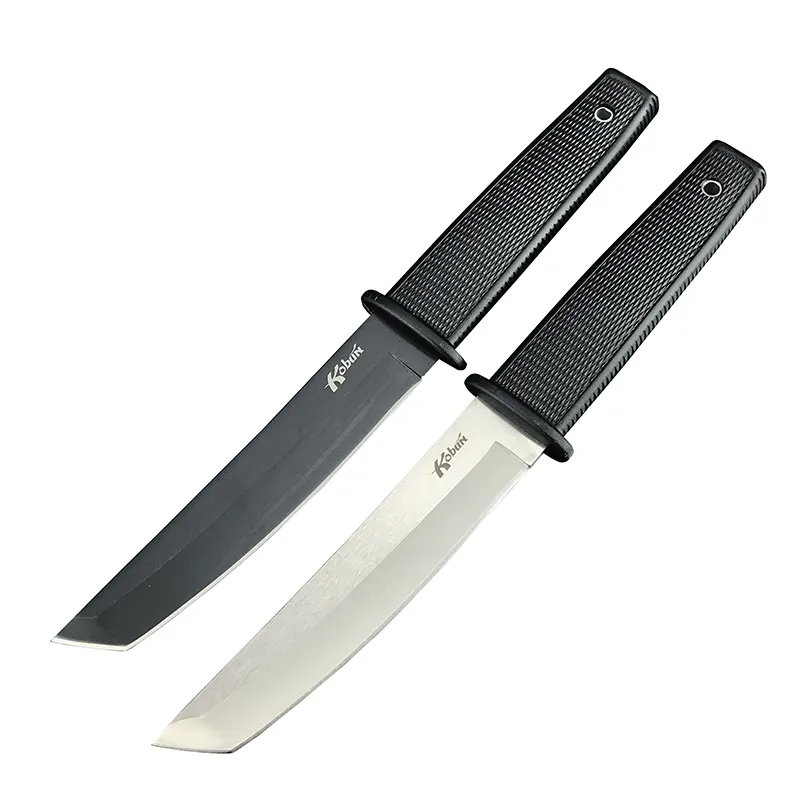 Cuchillos de caza tácticos de supervivencia de acero inoxidable para exteriores KOBUN, cuchillo fijo de bolsillo para acampar EDC