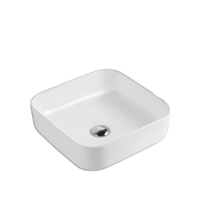 Lavabo moderne d'art rectangulaire en céramique de haute qualité, comptoir blanc, évier de salle de bain, robinet monotrou, égouttoir