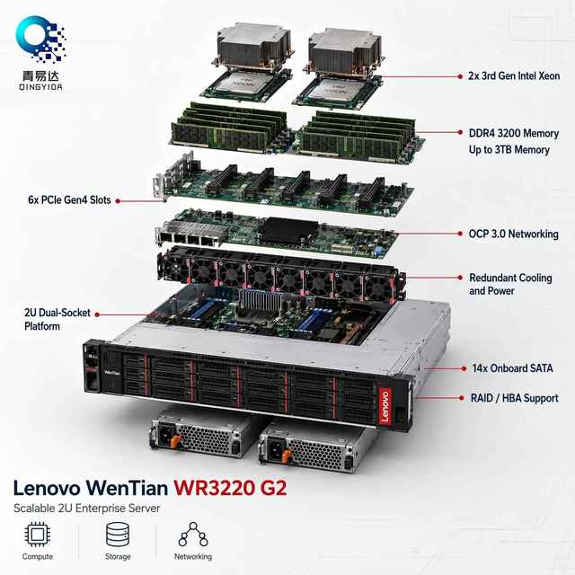 High-performance WR3220G2 with Intel Xeon Silver 4310 Processor 2.10GHz 550W Power Supply 1U/2U Rack Server 1T Hard Drive Stock