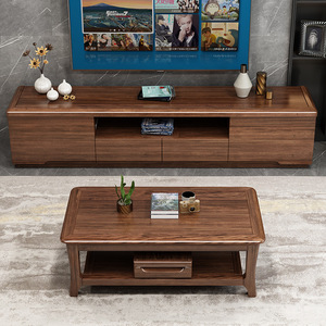 Mueble de TV de Madera de Nogal de 2 Metros, Moderno, Minimalista, de Madera Maciza, para Sala de Estar - Product Image 3