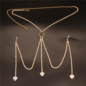 Chaîne de poitrine sexy en acier inoxydable, piercing de mamelon, pour le corps de haute qualité, 2 pièces - Product Image 2
