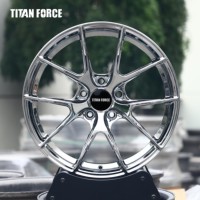 Jantes forgées TITAN FORCE 19x8.5 19x9.5 5x112 5x130 Chrome Argent 5 branches en Y pour Mercedes Benz C63S W205 W213 GLS63