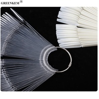 Professionnel 50 pièces Pack naturel clair vernis à ongles pratique Dilspaly outil ballerine Long ventilateur faux ongles Art conseils affichage